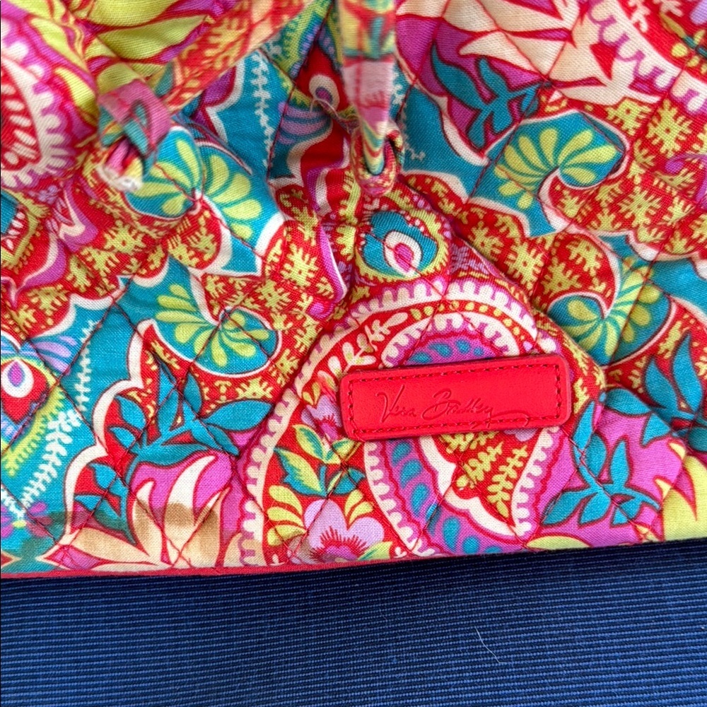 Vera Bradley Pink and Red Quilted Backpack - Picture 2 of 6